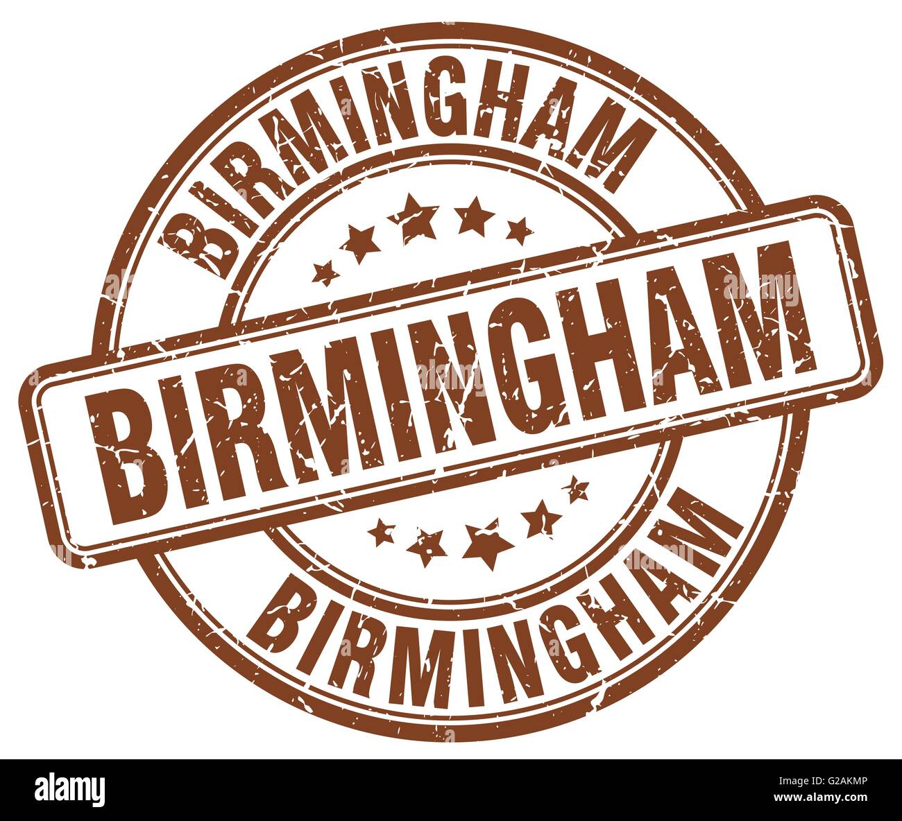 Birmingham brown grunge round vintage rubber stamp Stock Vector Image ...