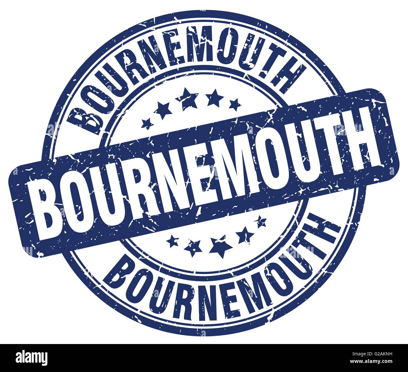 Bournemouth blue grunge round vintage rubber stamp Stock Vector Image ...