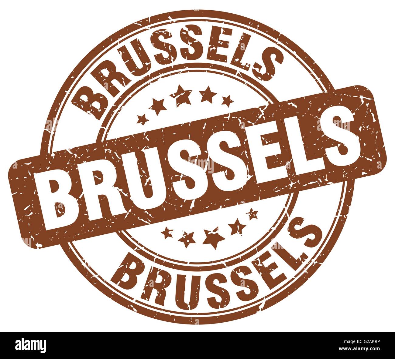 Brussels brown grunge round vintage rubber stamp Stock Vector Image ...