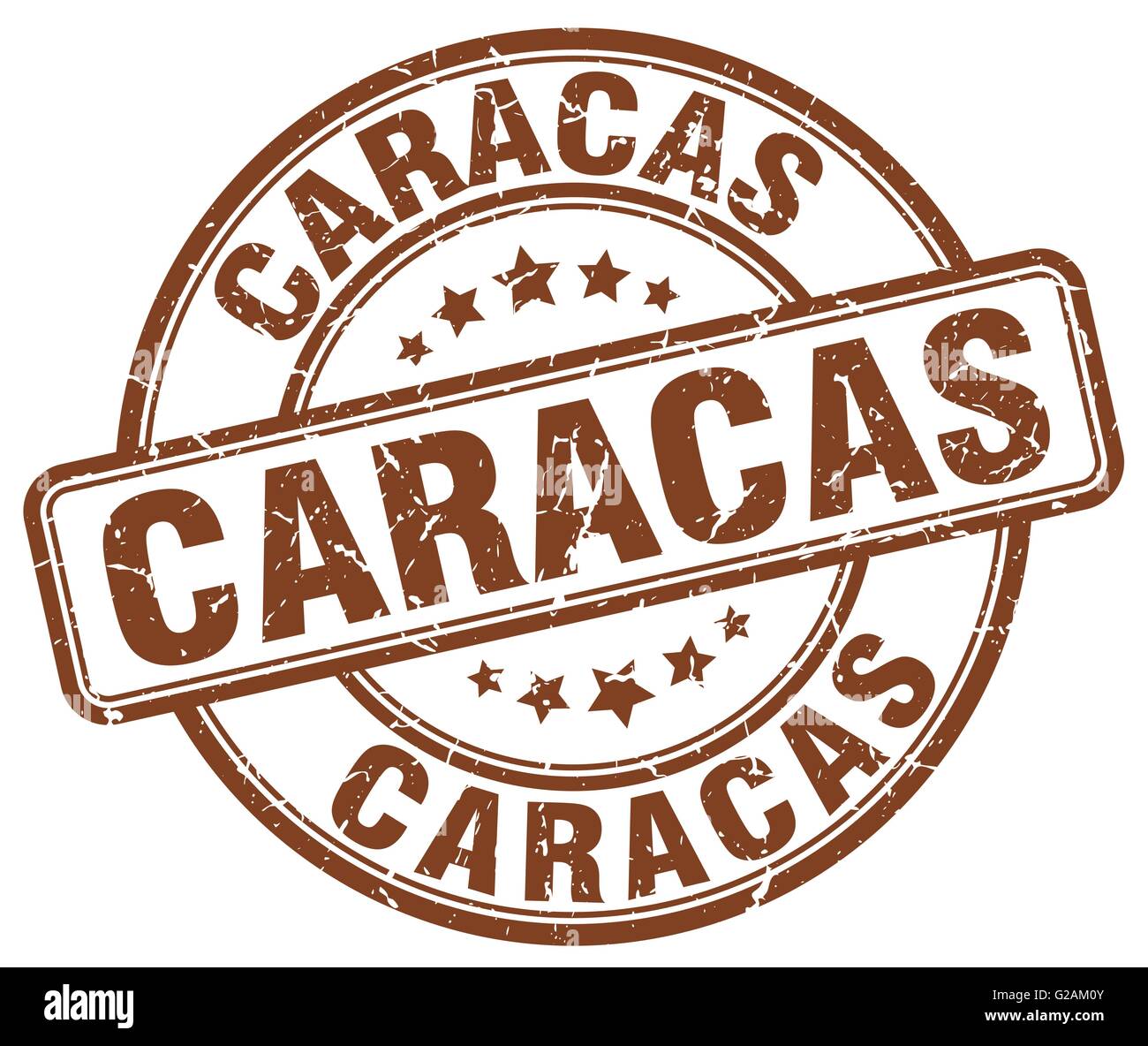 Caracas brown grunge round vintage rubber stamp Stock Vector Image ...