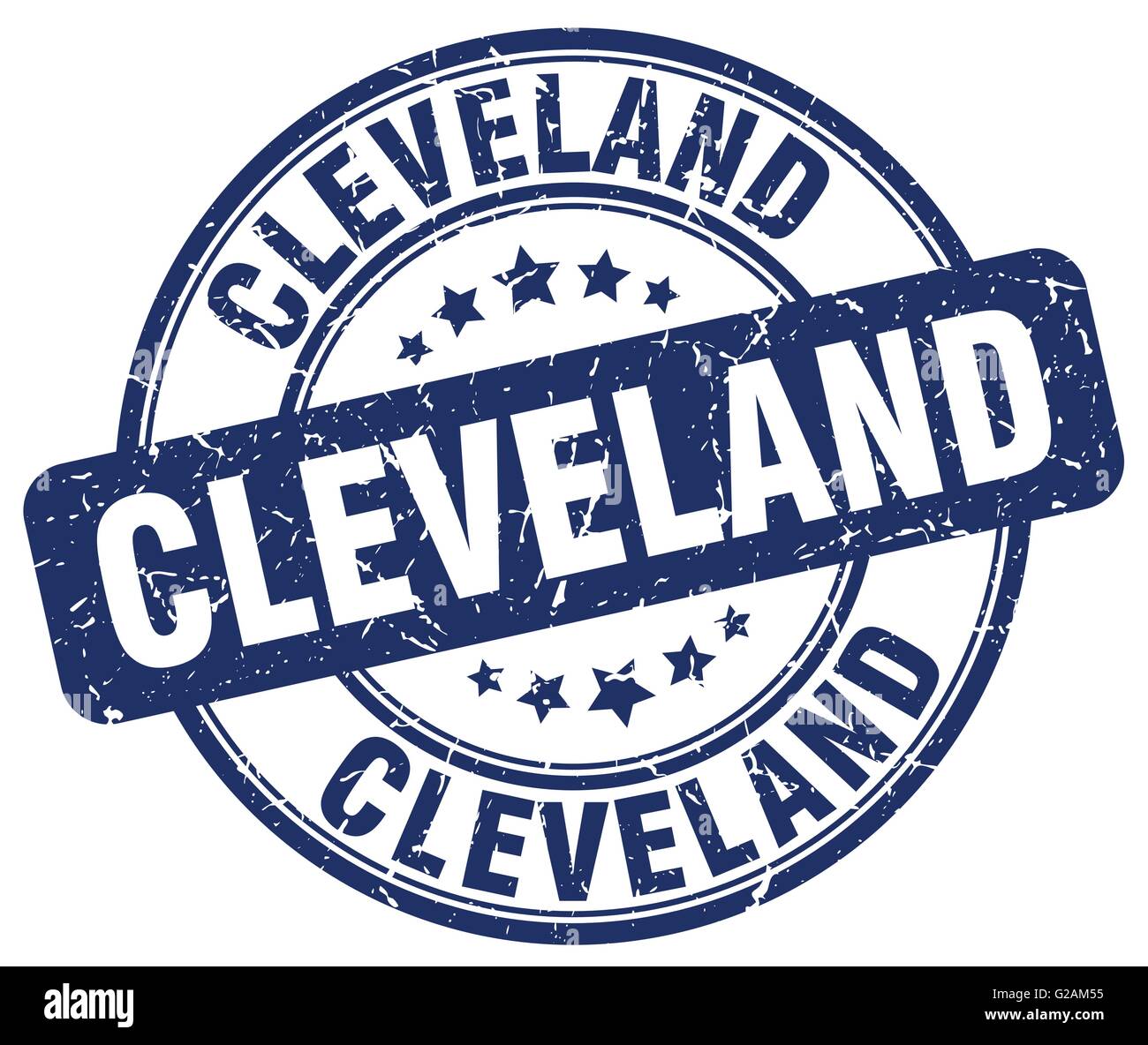 Cleveland blue grunge round vintage rubber stamp Stock Vector Image ...