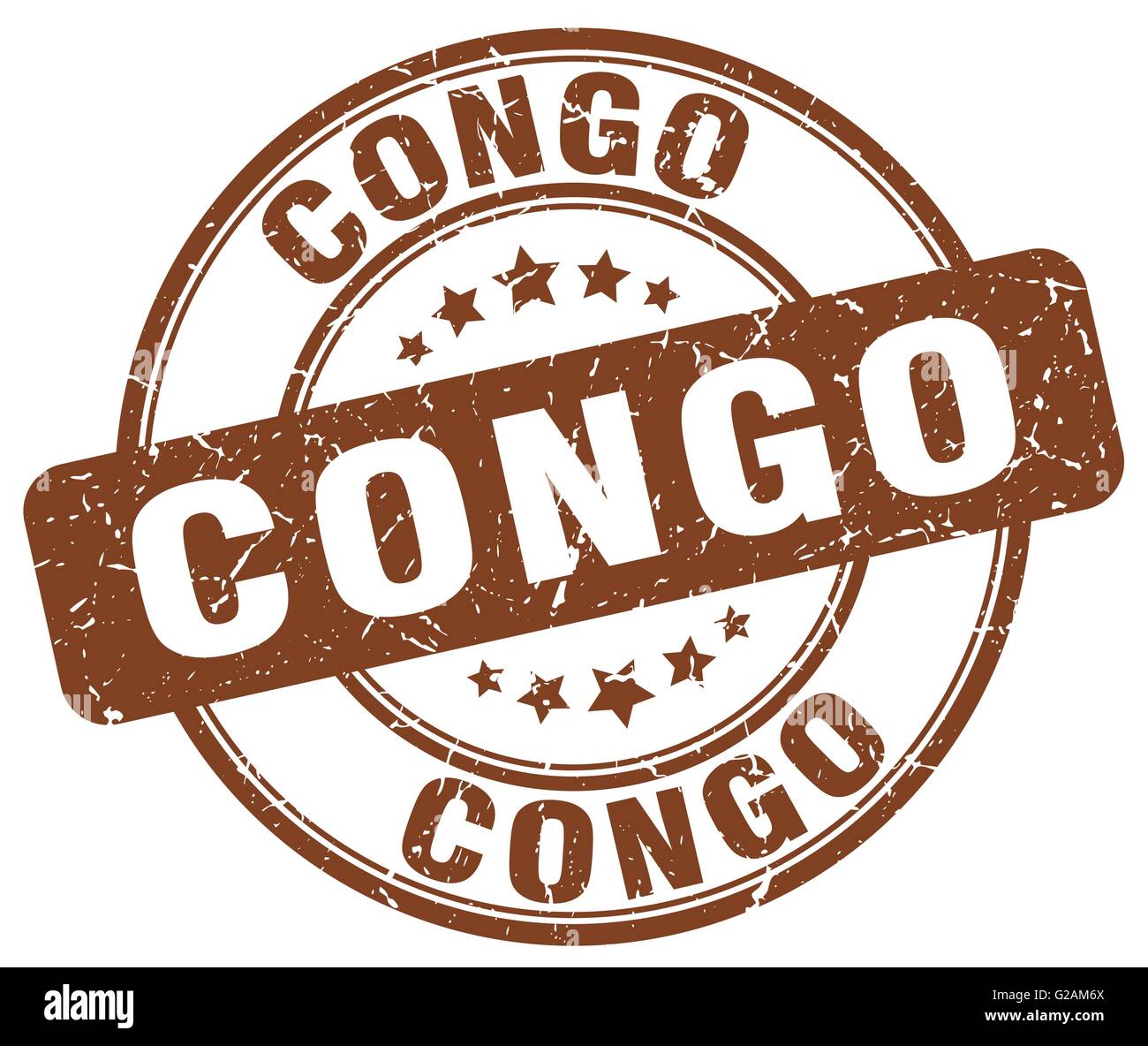 Congo brown grunge round vintage rubber stamp Stock Vector Image & Art ...