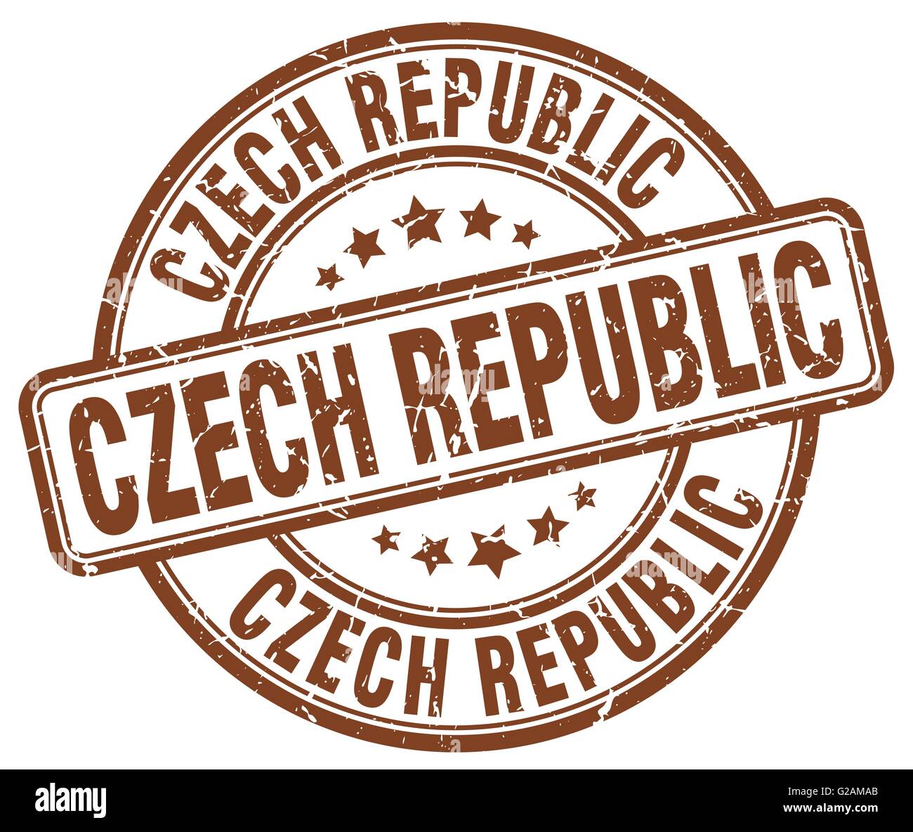 Czech Republic brown grunge round vintage rubber stamp Stock Vector ...