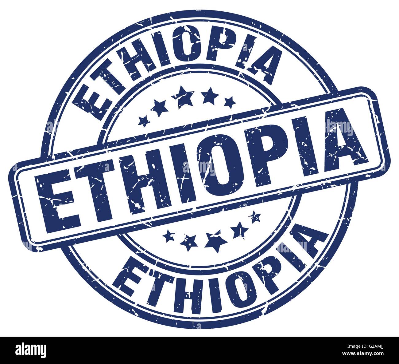 Ethiopia blue grunge round vintage rubber stamp Stock Vector Image ...