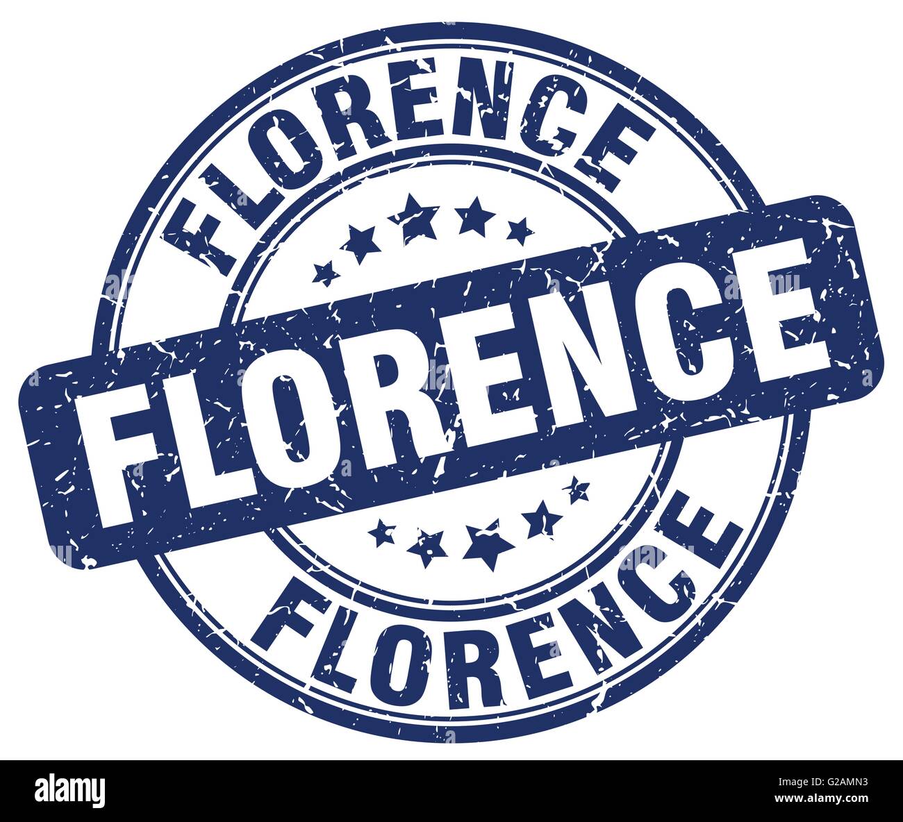 Florence blue grunge round vintage rubber stamp Stock Vector Image ...