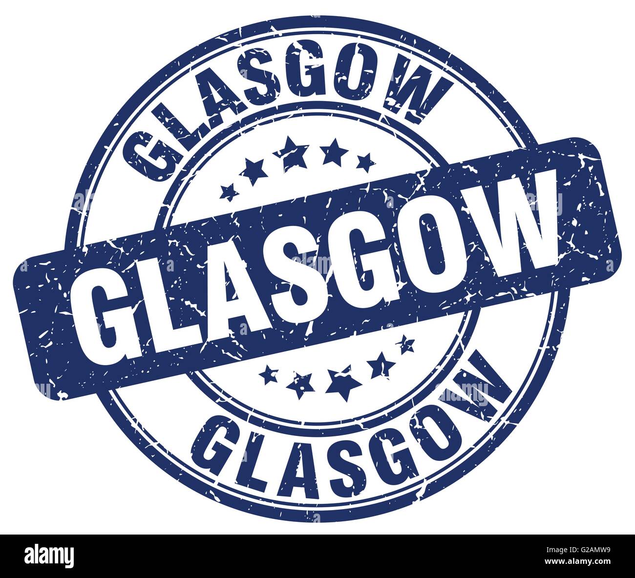 Glasgow blue grunge round vintage rubber stamp Stock Vector Image & Art ...