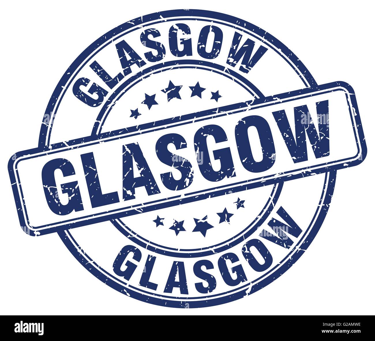 Glasgow blue grunge round vintage rubber stamp Stock Vector Image & Art ...
