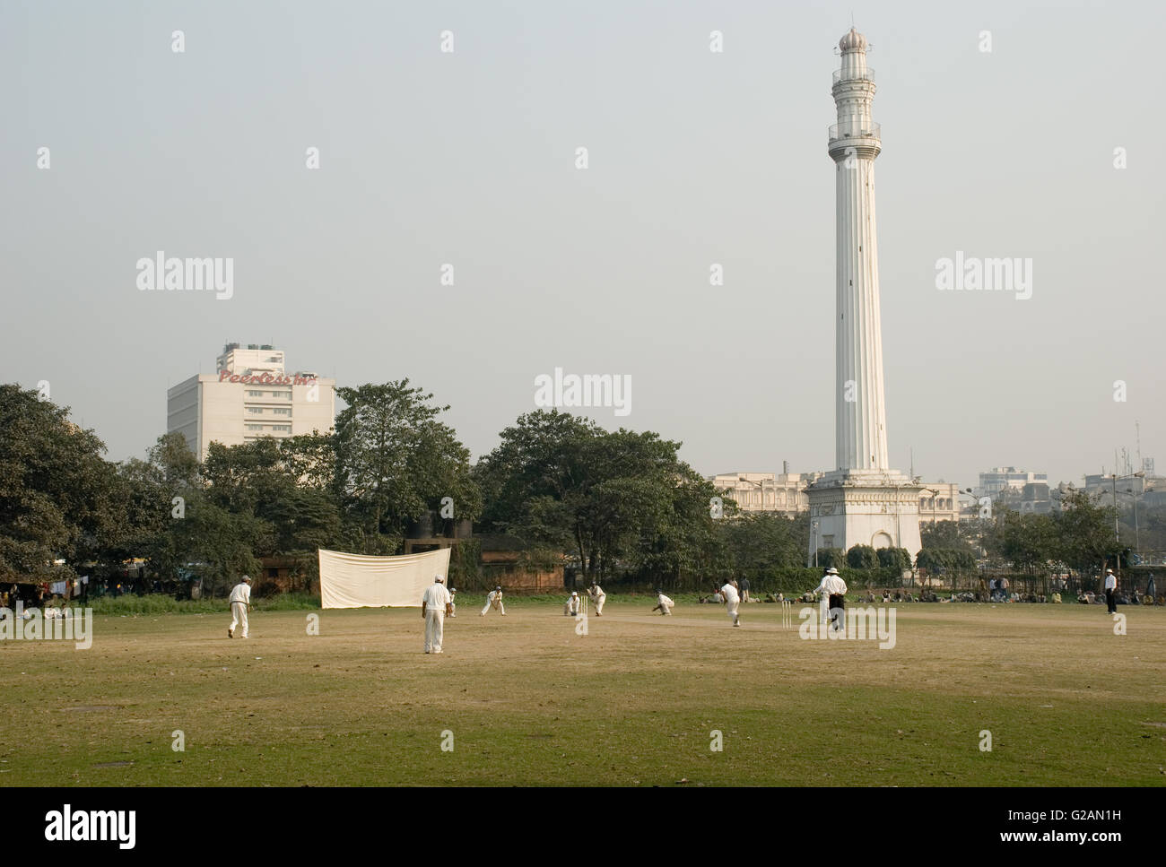 Cricket playing in Maidan area, near Eden Gardens stadium, Kolkata