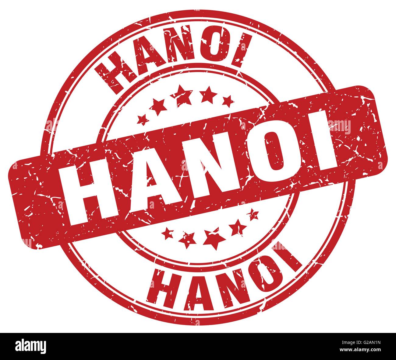 Hanoi red grunge round vintage rubber stamp Stock Vector Image & Art ...