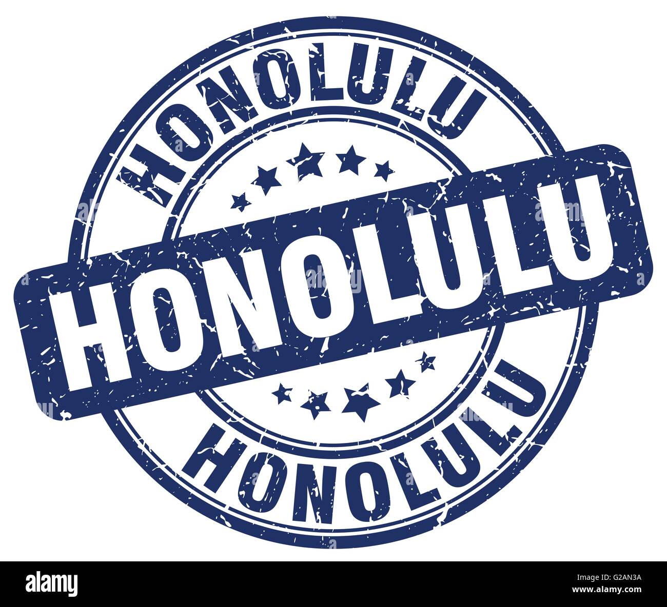 Honolulu blue grunge round vintage rubber stamp Stock Vector Image