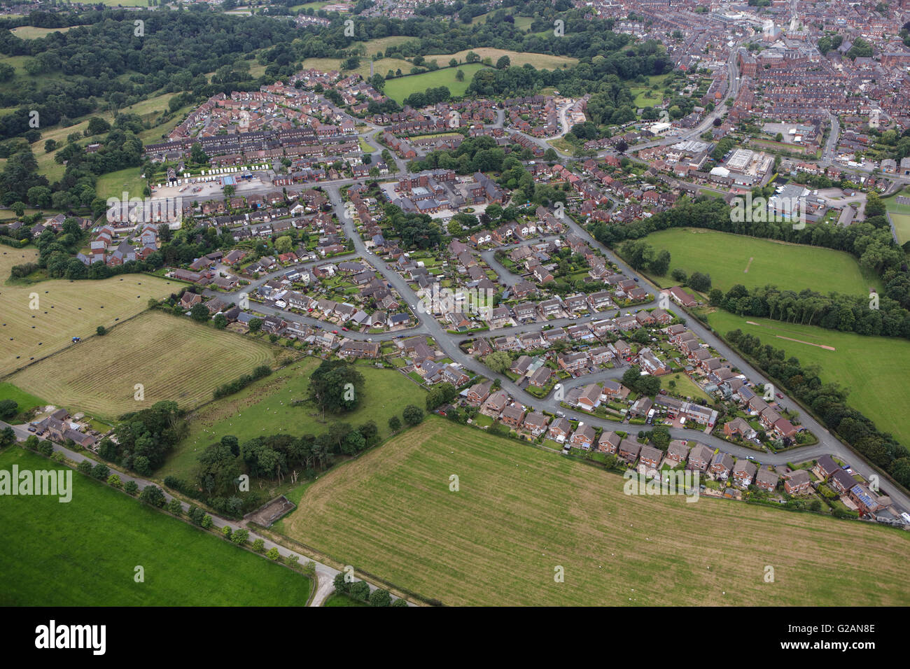 An aerial view of the North Staffordshire town of Leek Stock Photo Alamy
