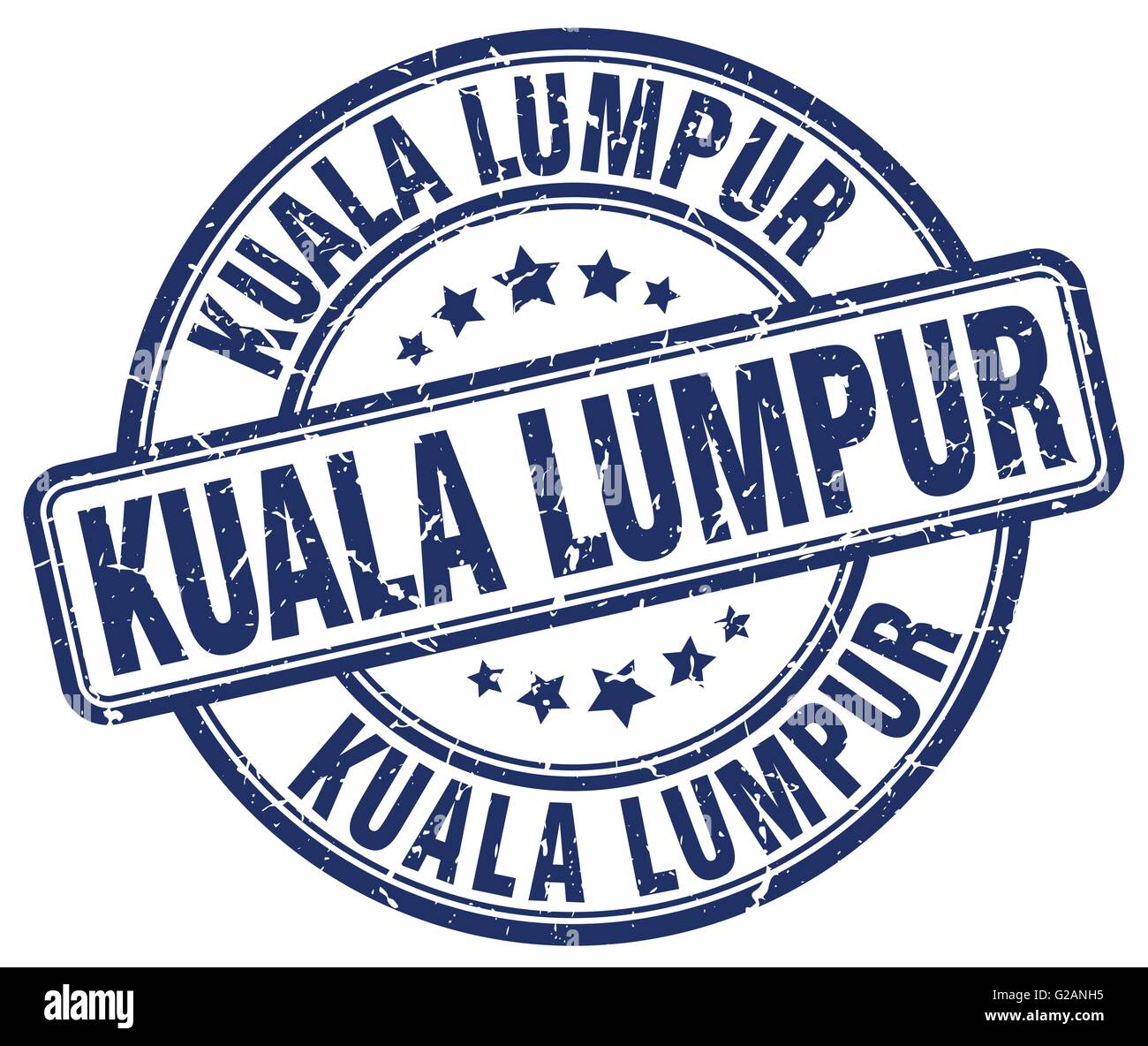 Kuala Lumpur blue grunge round vintage rubber stamp Stock Vector Image ...