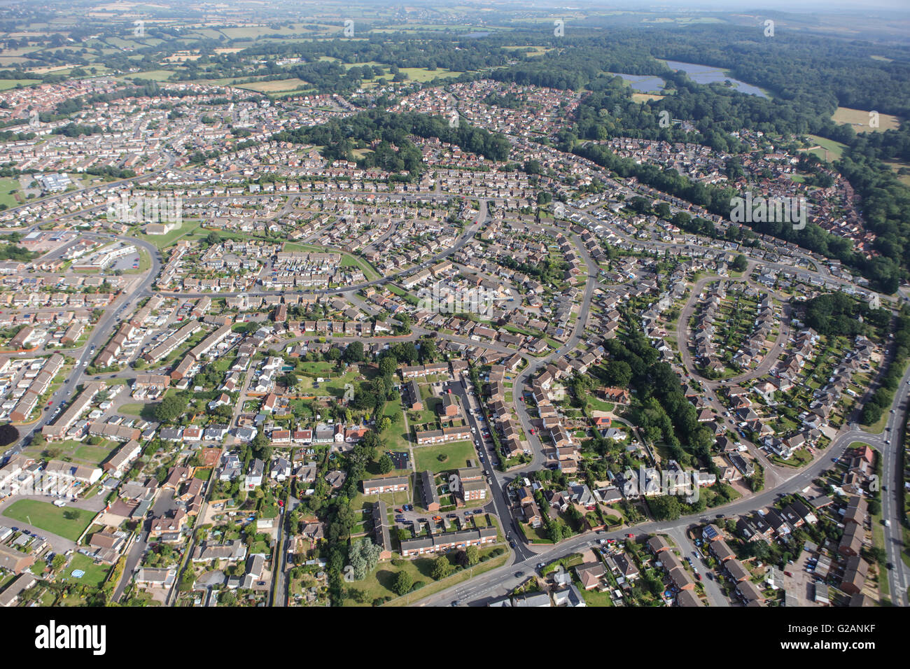 An aerial view of the Devon town of Exmouth Stock Photo Alamy
