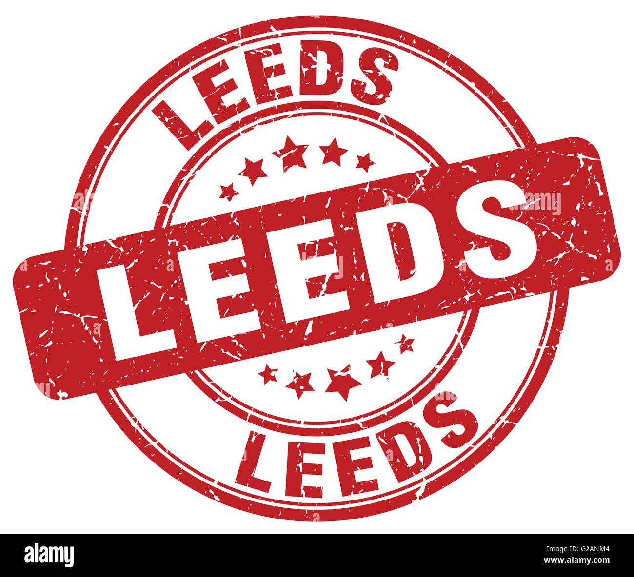 Leeds red grunge round vintage rubber stamp Stock Vector Image & Art