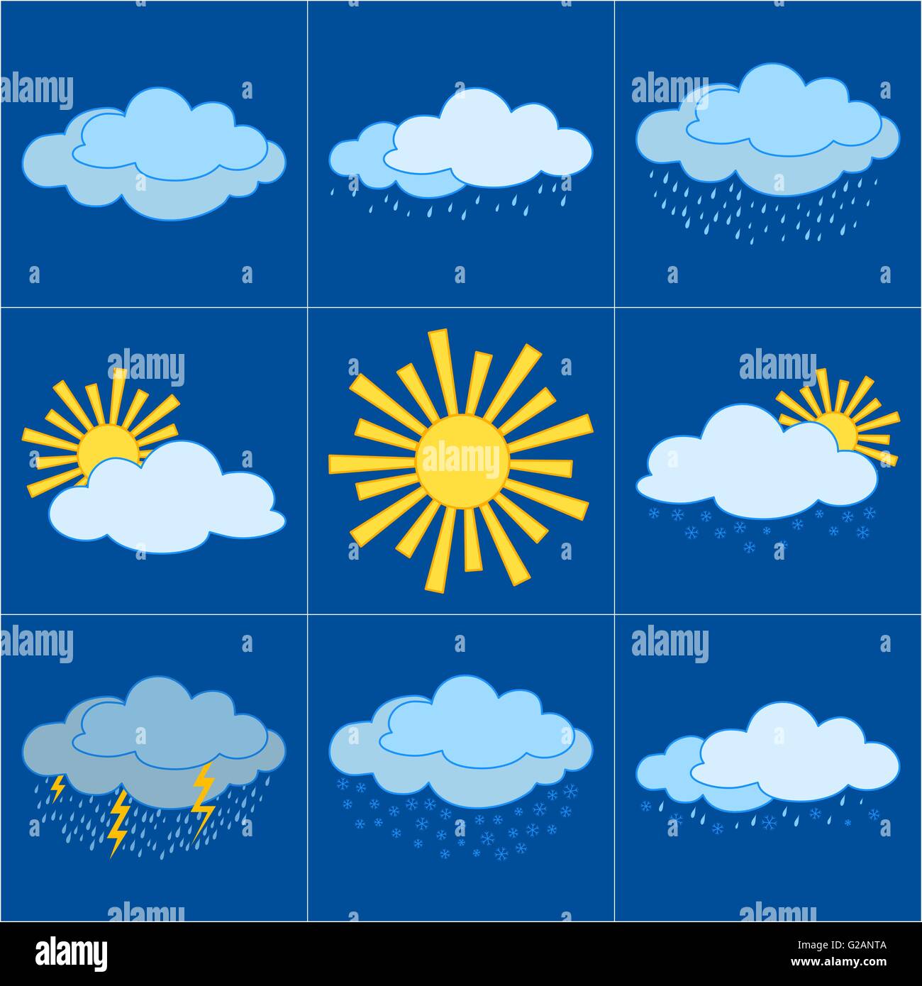 Set weather icons Stock Vector Image & Art - Alamy