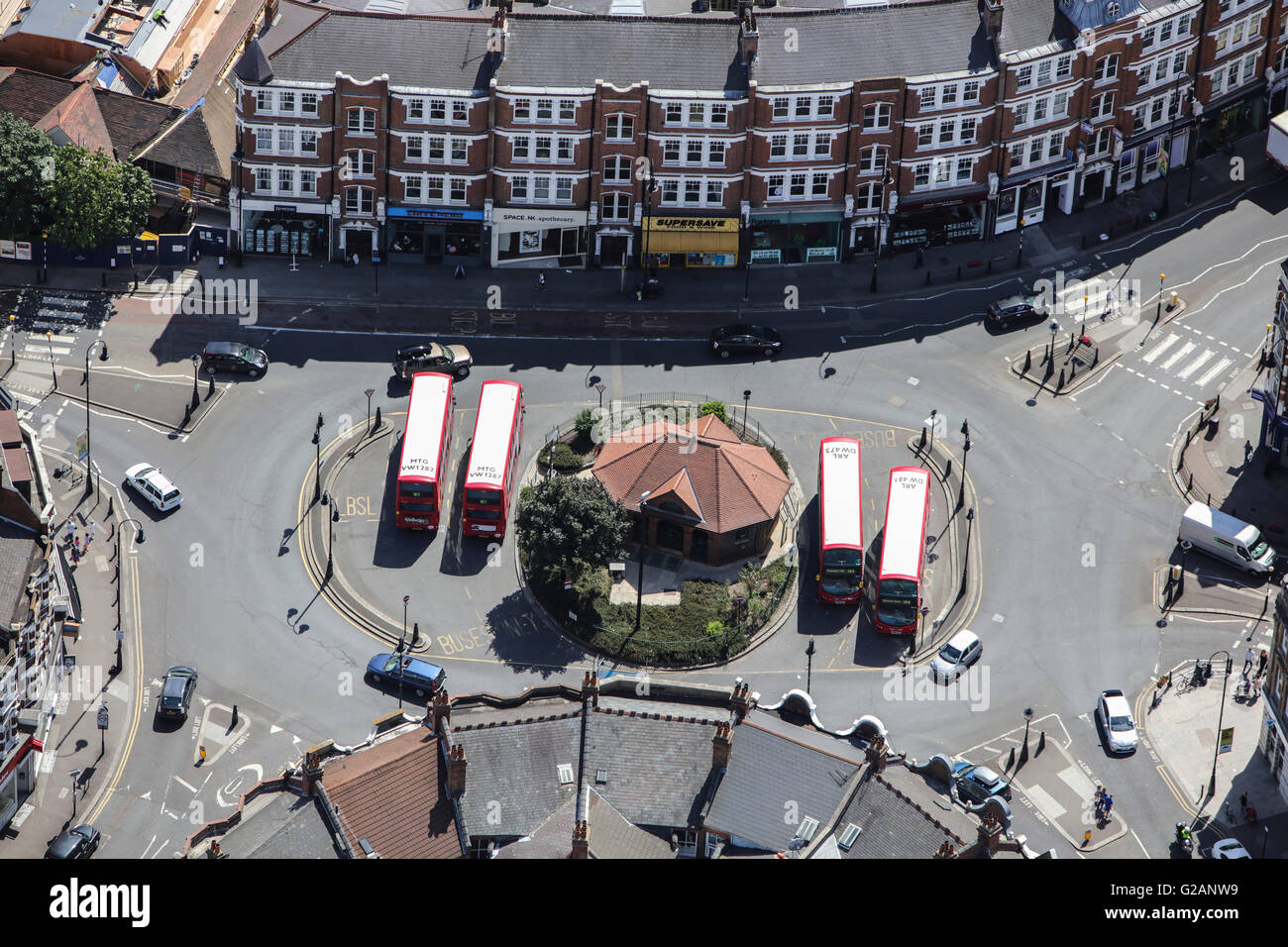 An aerial view of Muswell Hill, a suburb of North London Stock Photo