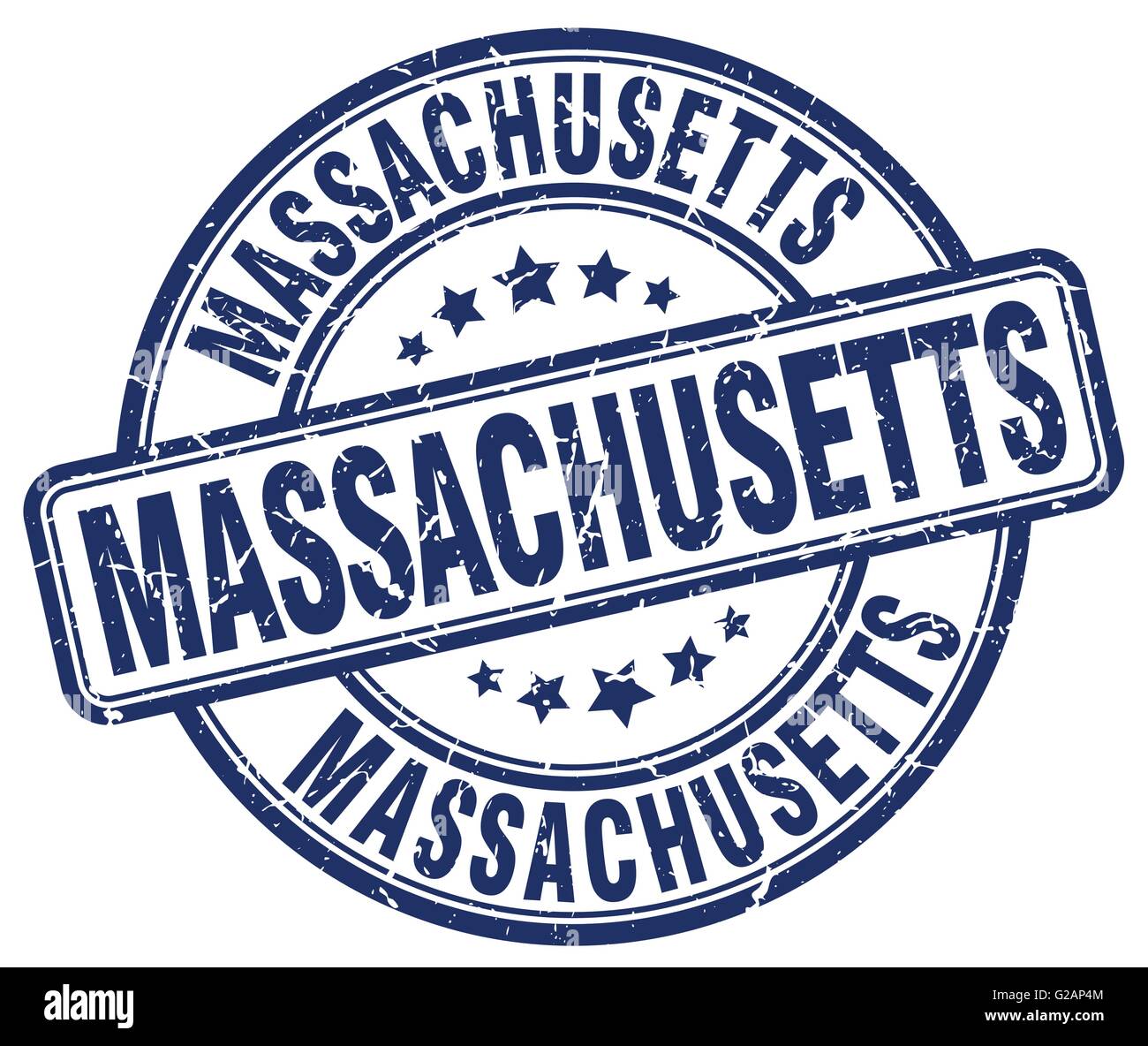 Massachusetts blue grunge round vintage rubber stamp Stock Vector Image