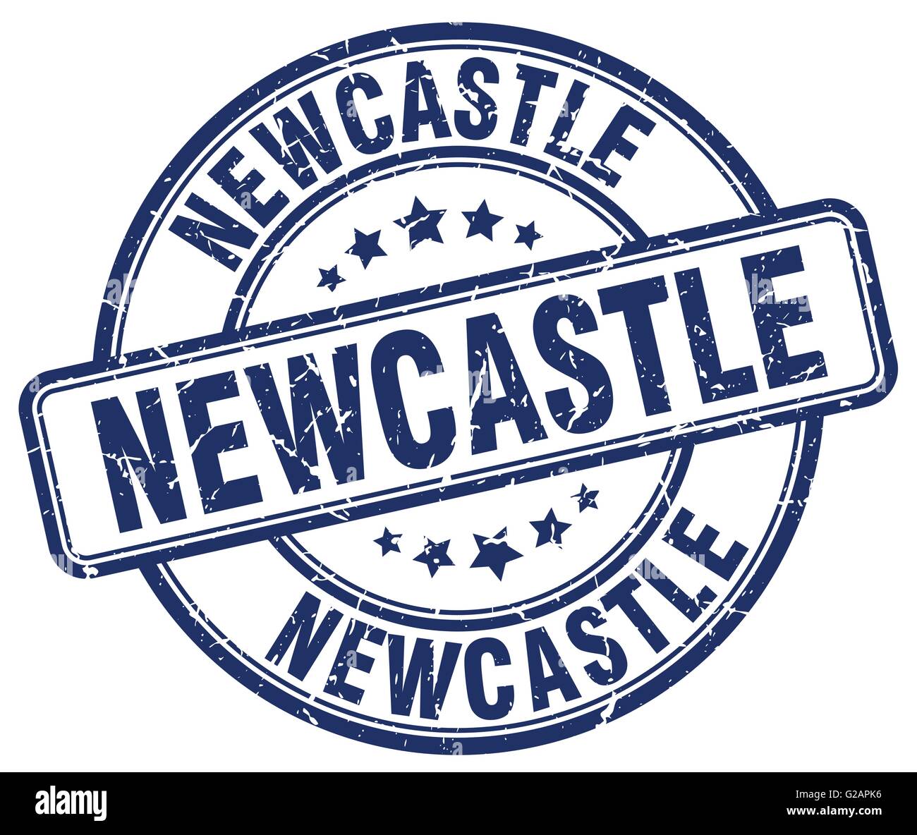 Newcastle blue grunge round vintage rubber stamp Stock Vector Image