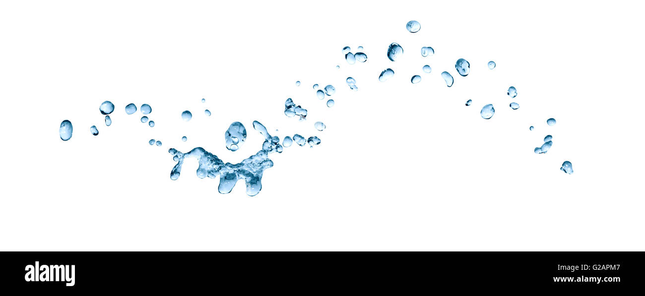 Abstract blue water drops on white background Stock Photo - Alamy