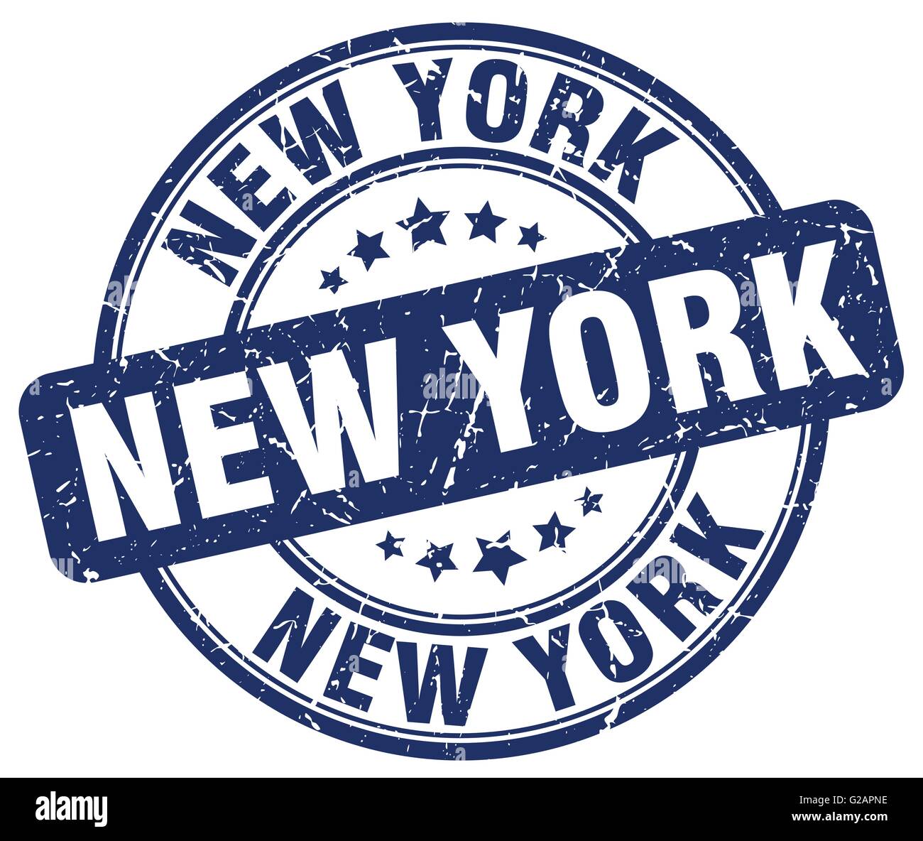 New York blue grunge round vintage rubber stamp Stock Vector Image ...