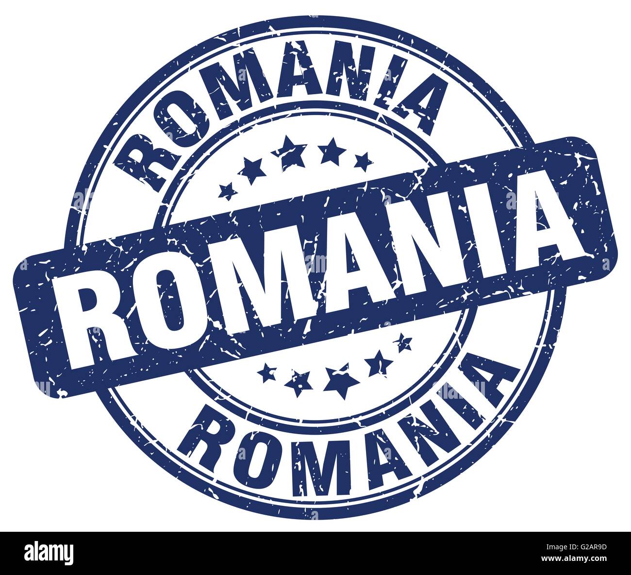 Romania blue grunge round vintage rubber stamp Stock Vector Image & Art ...