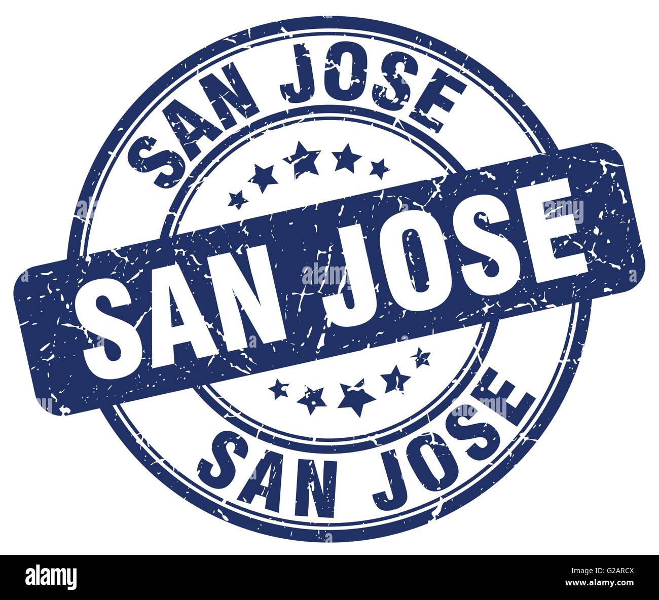 San Jose blue grunge round vintage rubber stamp Stock Vector Image ...