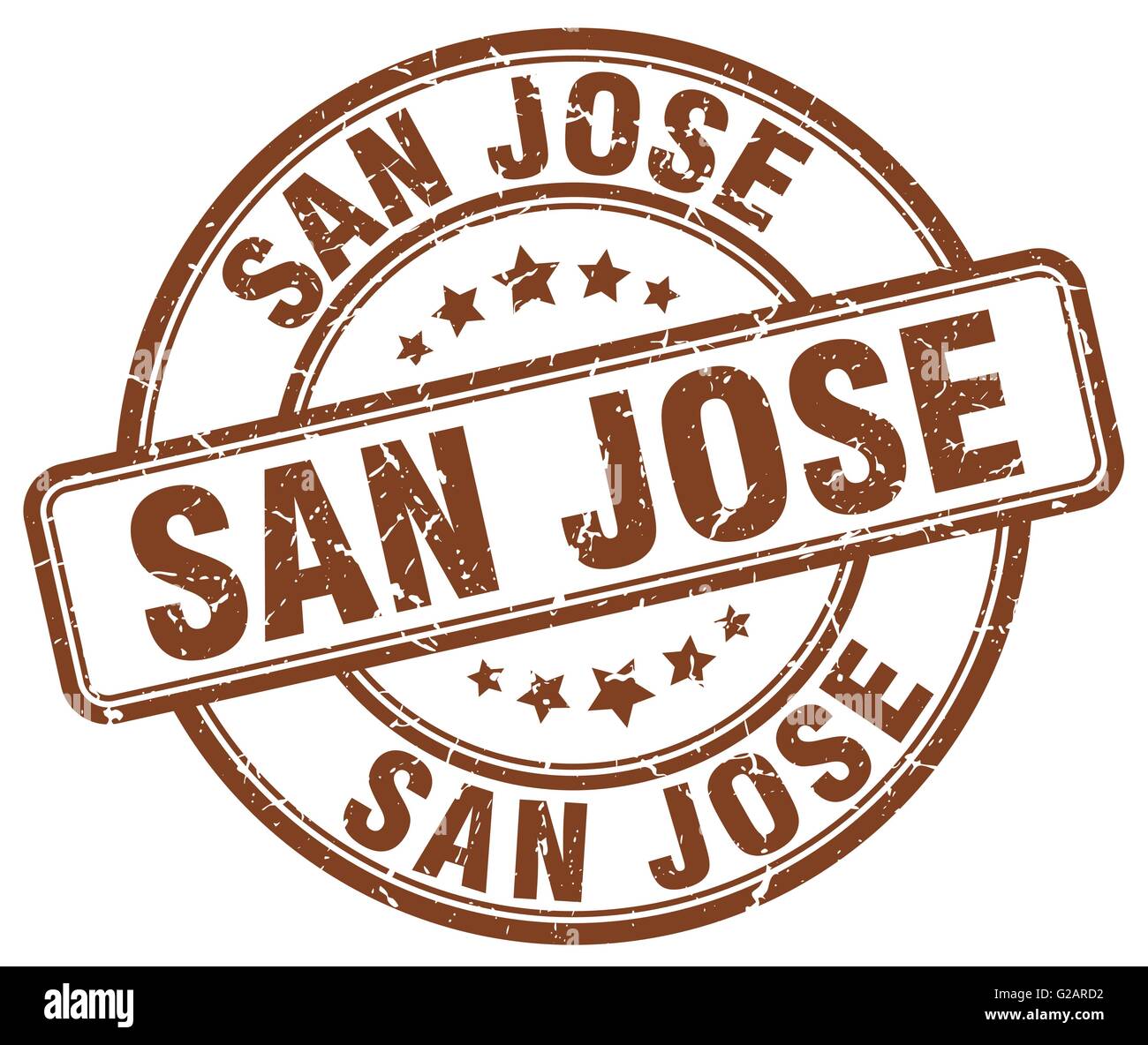 San Jose brown grunge round vintage rubber stamp Stock Vector Image ...
