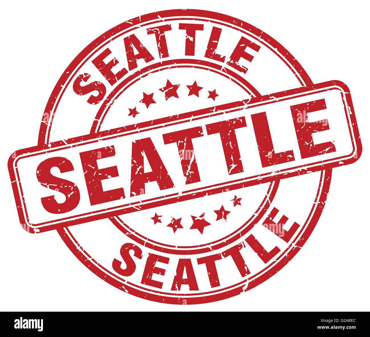 Seattle red grunge round vintage rubber stamp Stock Vector Image & Art