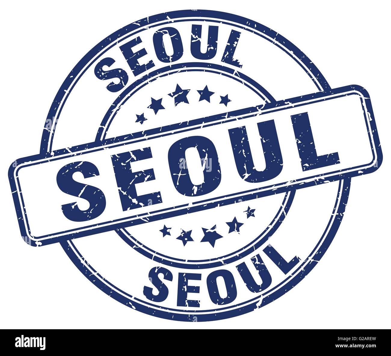 Seoul blue grunge round vintage rubber stamp Stock Vector Image & Art ...