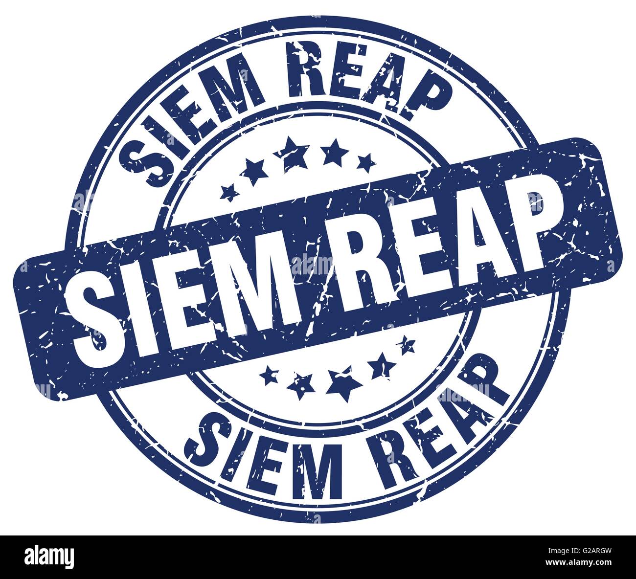 Siem Reap blue grunge round vintage rubber stamp Stock Vector Image ...