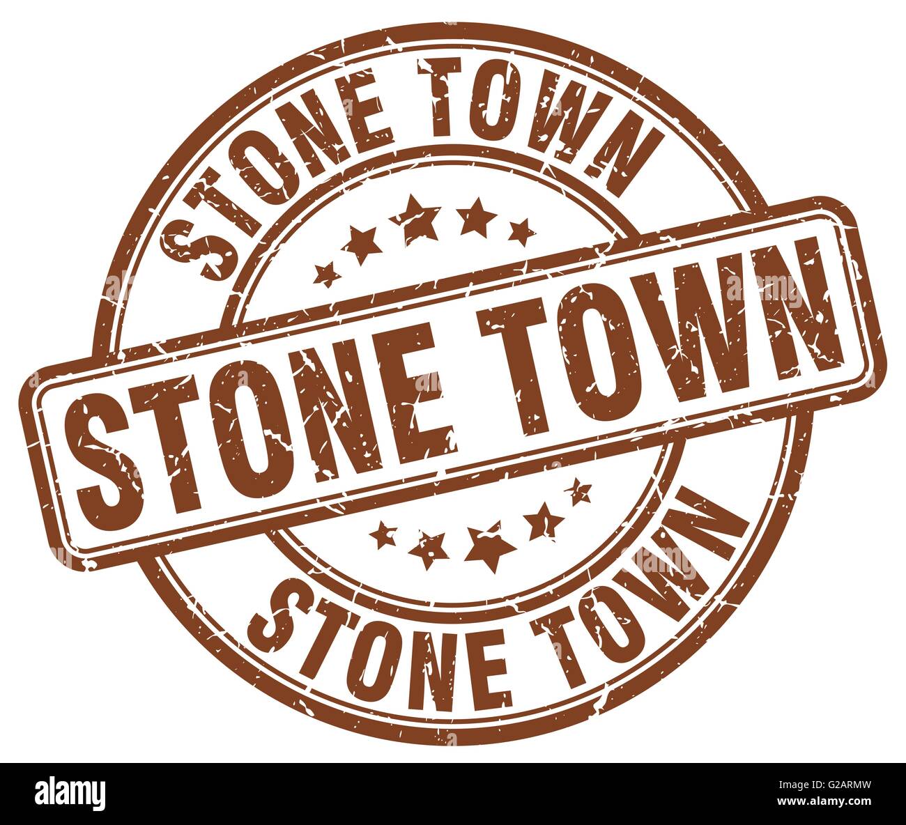 Stone Town brown grunge round vintage rubber stamp Stock Vector Image ...