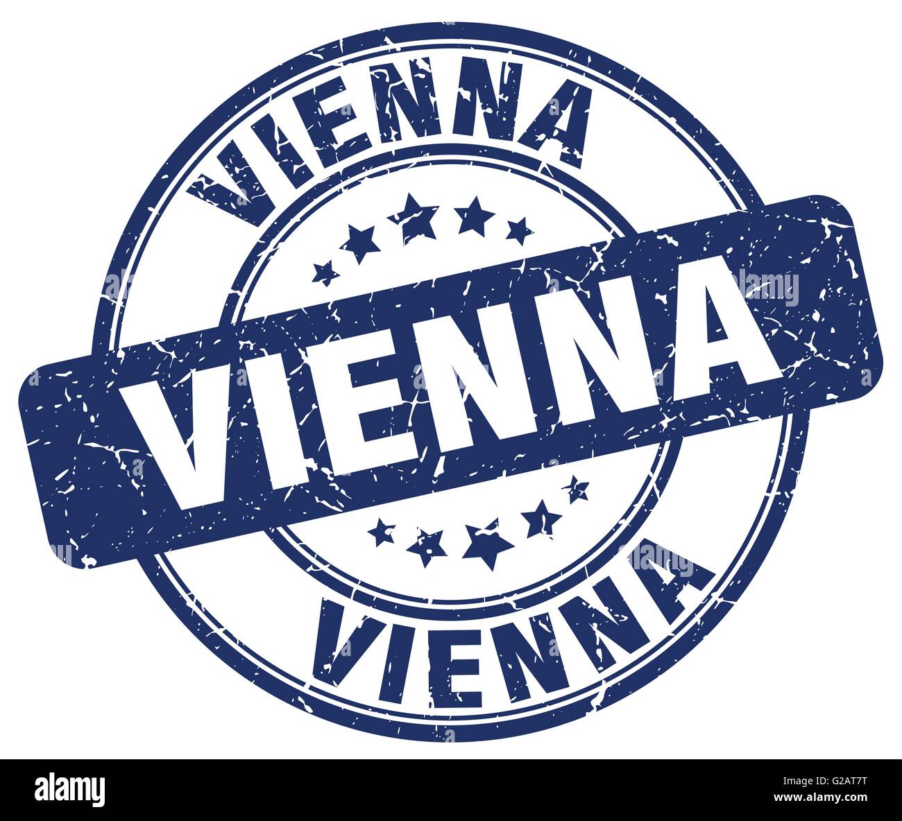 Vienna blue grunge round vintage rubber stamp Stock Vector Image & Art ...