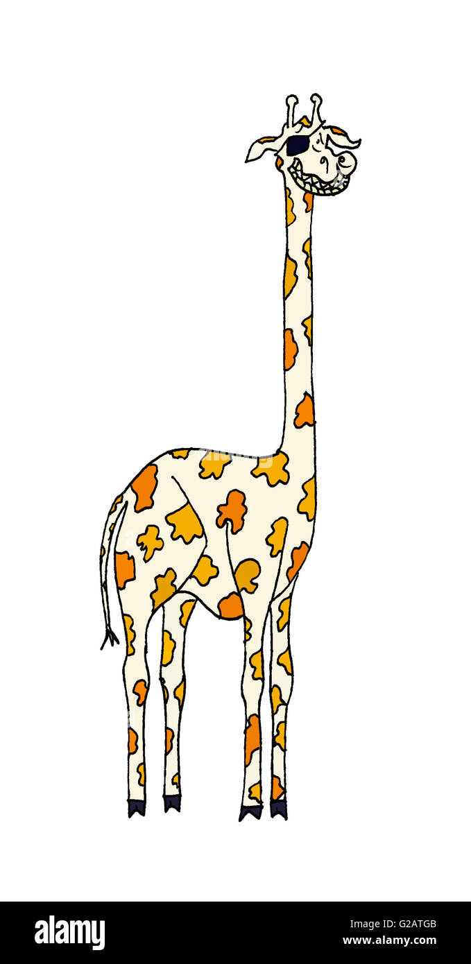 Giraffe with Eyepatch Stock Photo