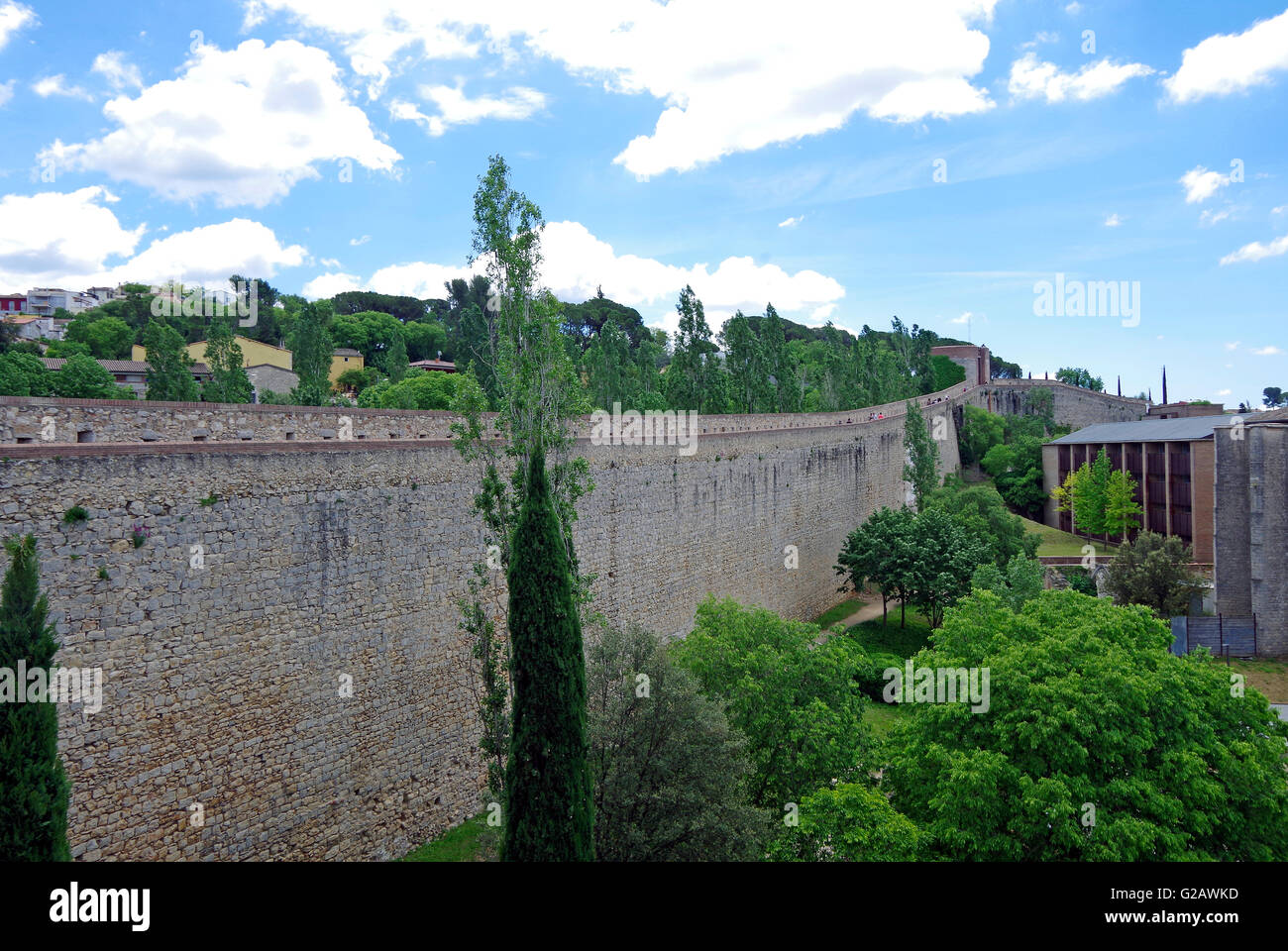 Girona, Spain, Ancient city walls, fortifications Stock Photo Alamy