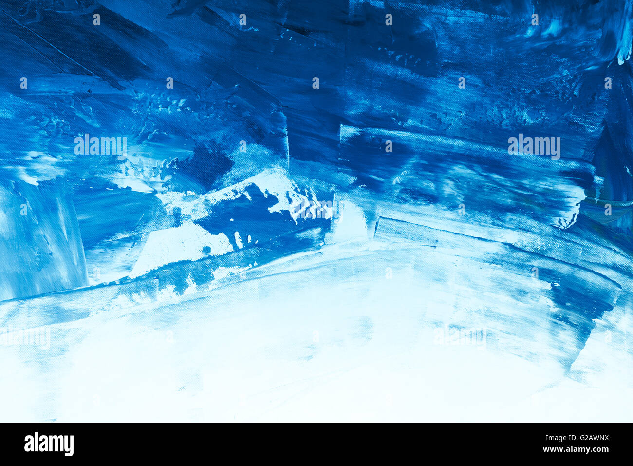 The strokes of a white watercolor paint on a blue paint on a canvas.  Background, texture, wallpaper Stock Photo - Alamy