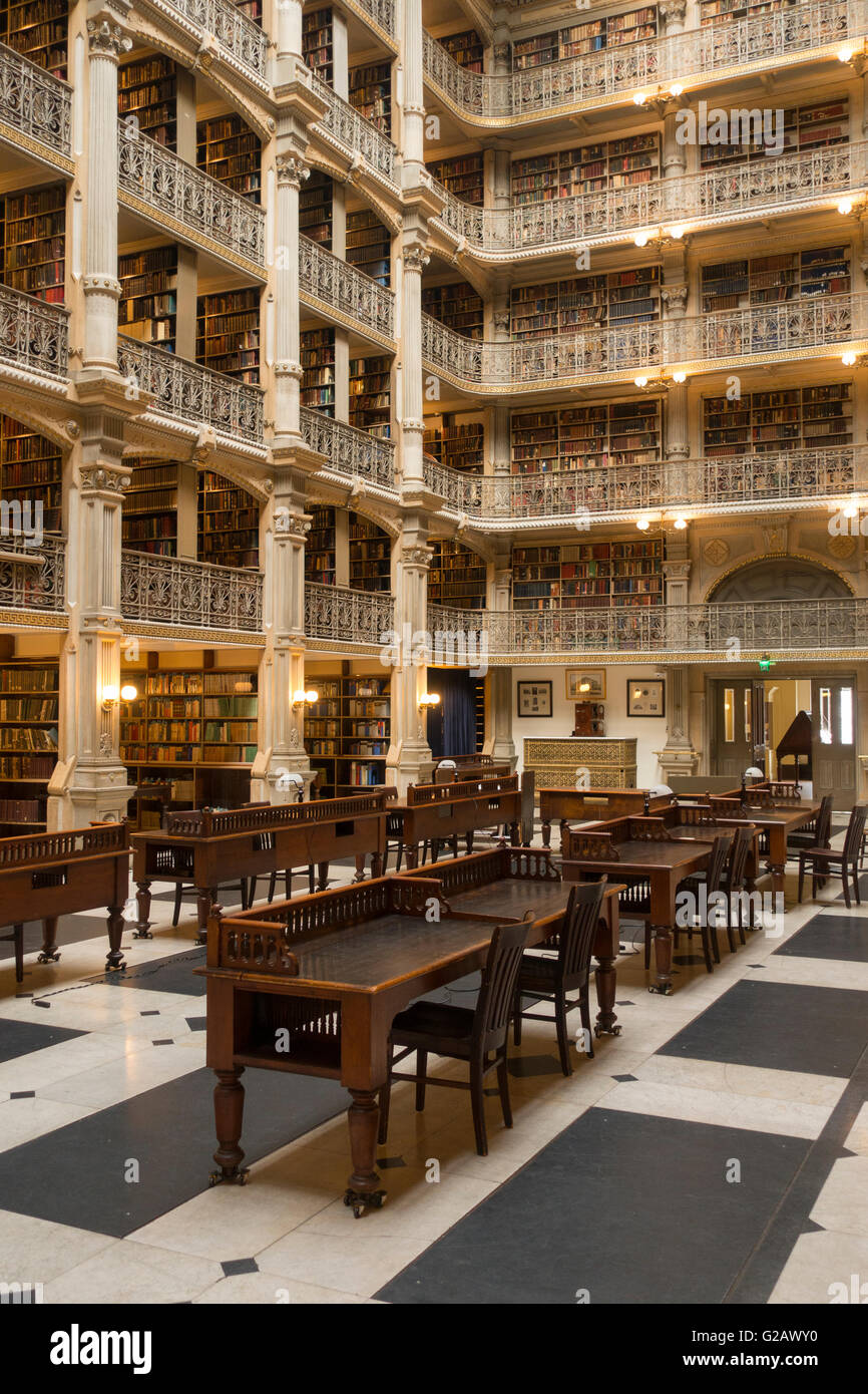 George Peabody Library Baltimore MD Stock Photo