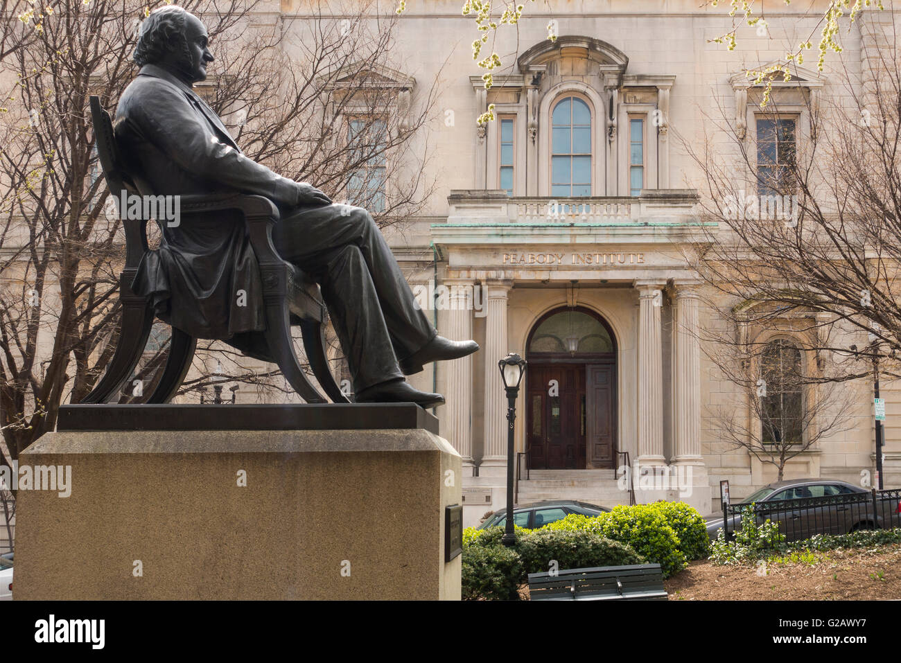 George Peabody sculpture Baltimore Maryland Stock Photo