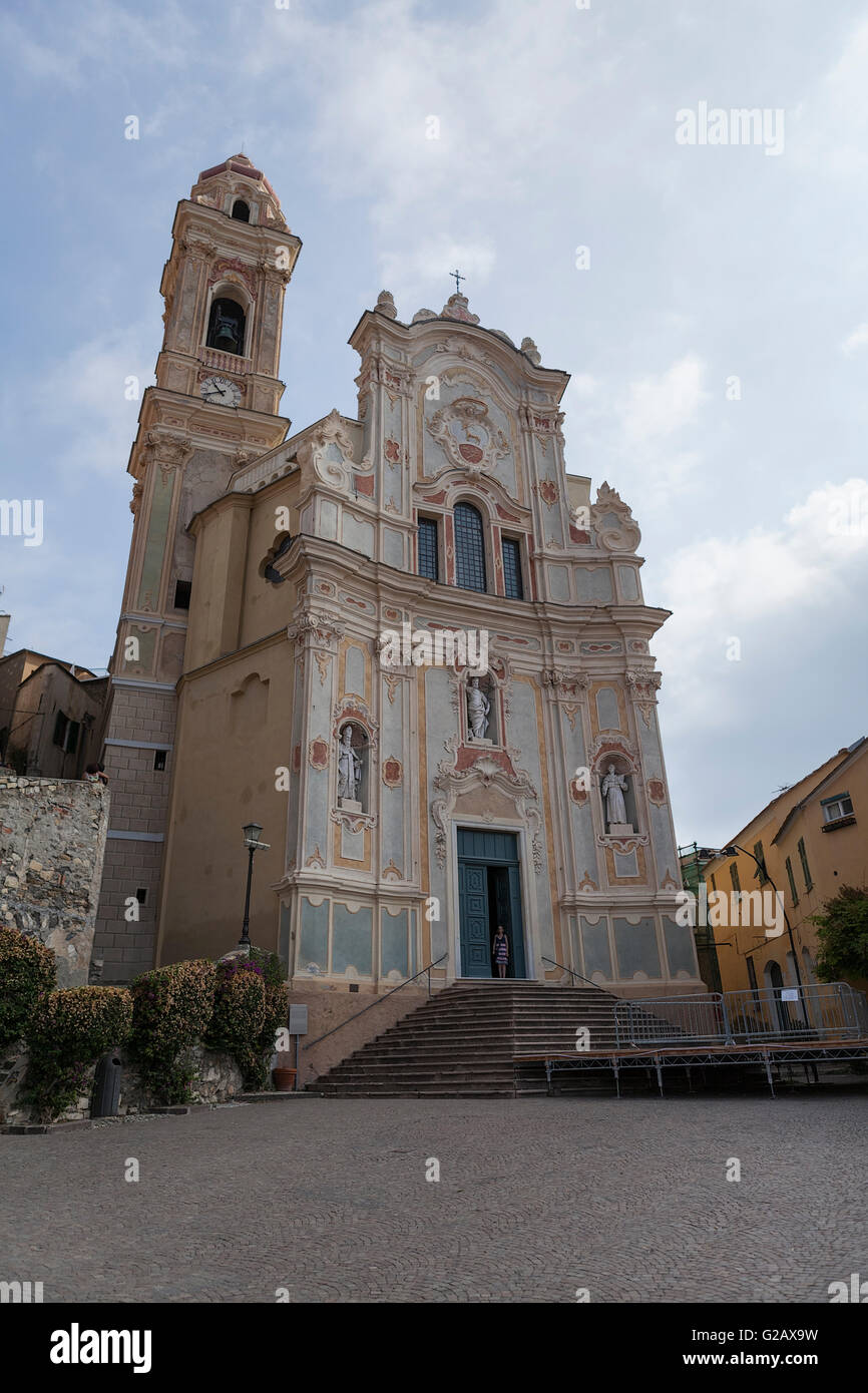 Parish church of San Giovanni Battista in Cervo Stock Photo
