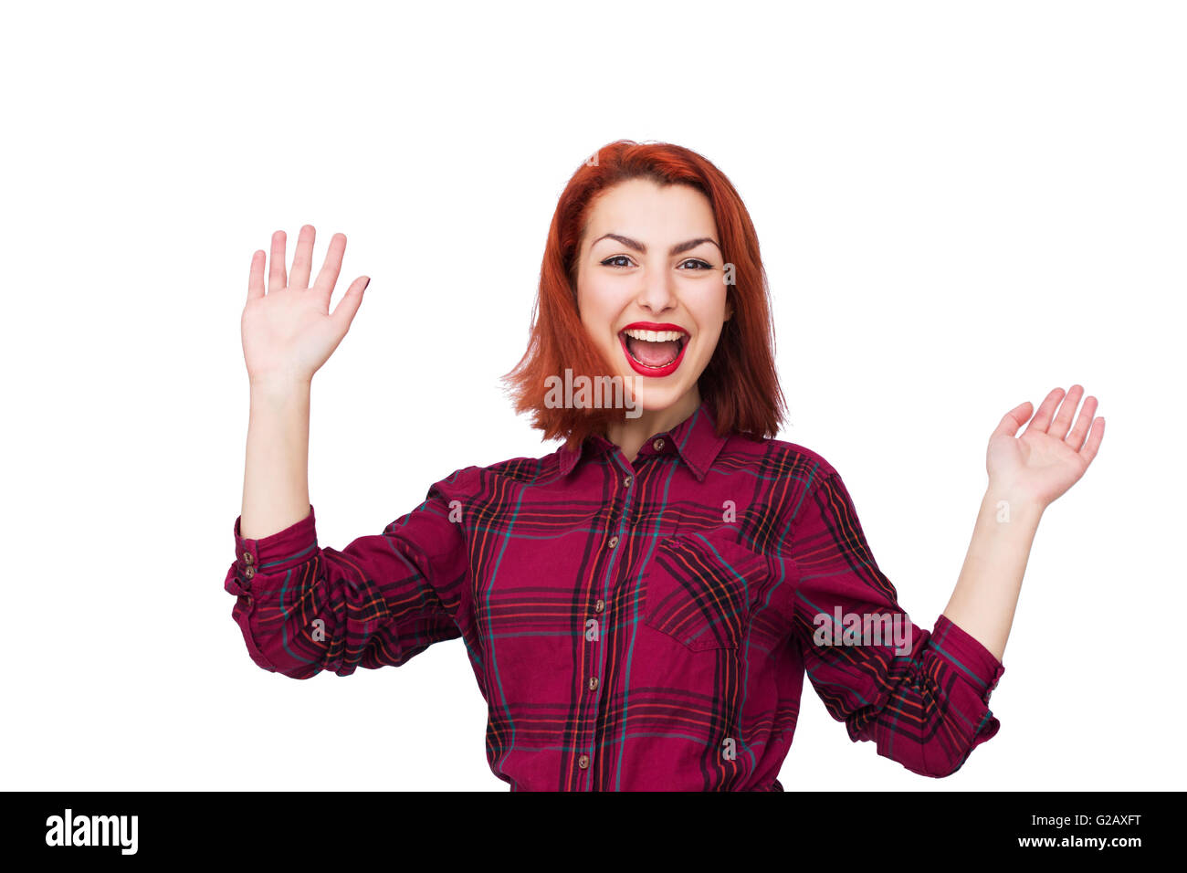 Portrait of a very happy young woman Stock Photo