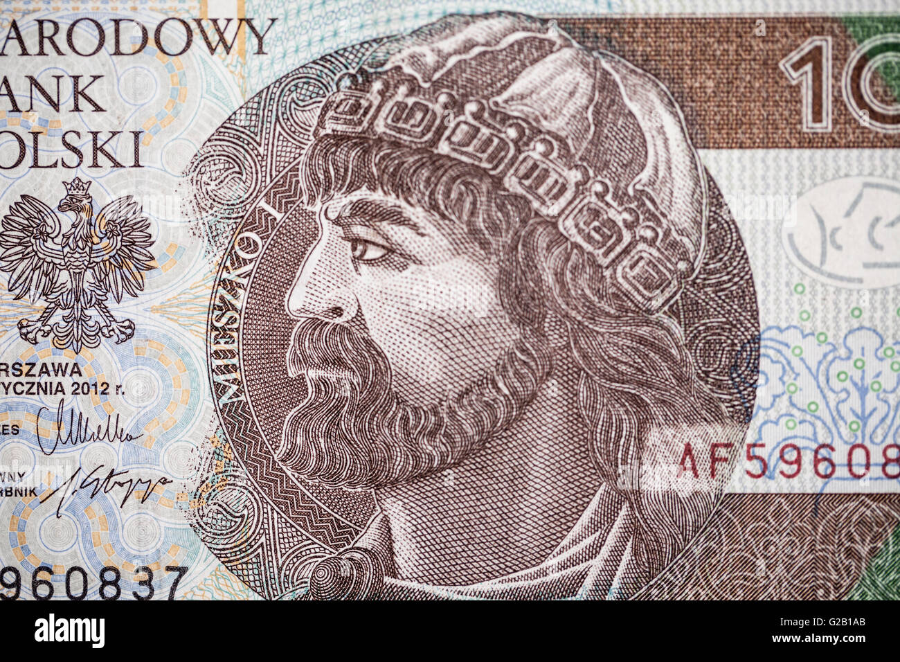 Portrait Of Mieszko I On 10 Polish Zloty Stock Photo Alamy