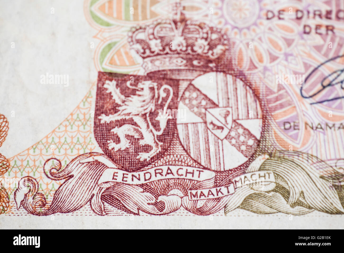macro photo of money from belgium Stock Photo
