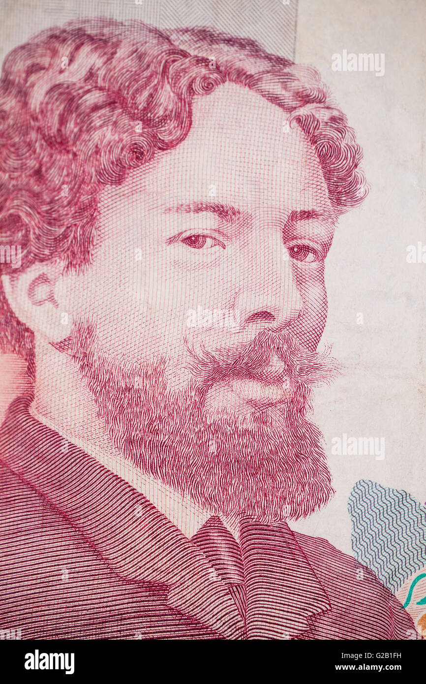 Portrait from a hundred francs banknote Stock Photo