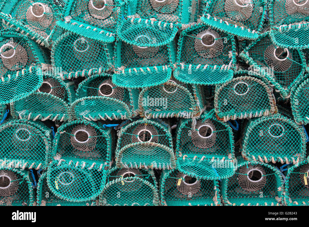Fishing industry lobster pots nets fishing nautical industry quayside