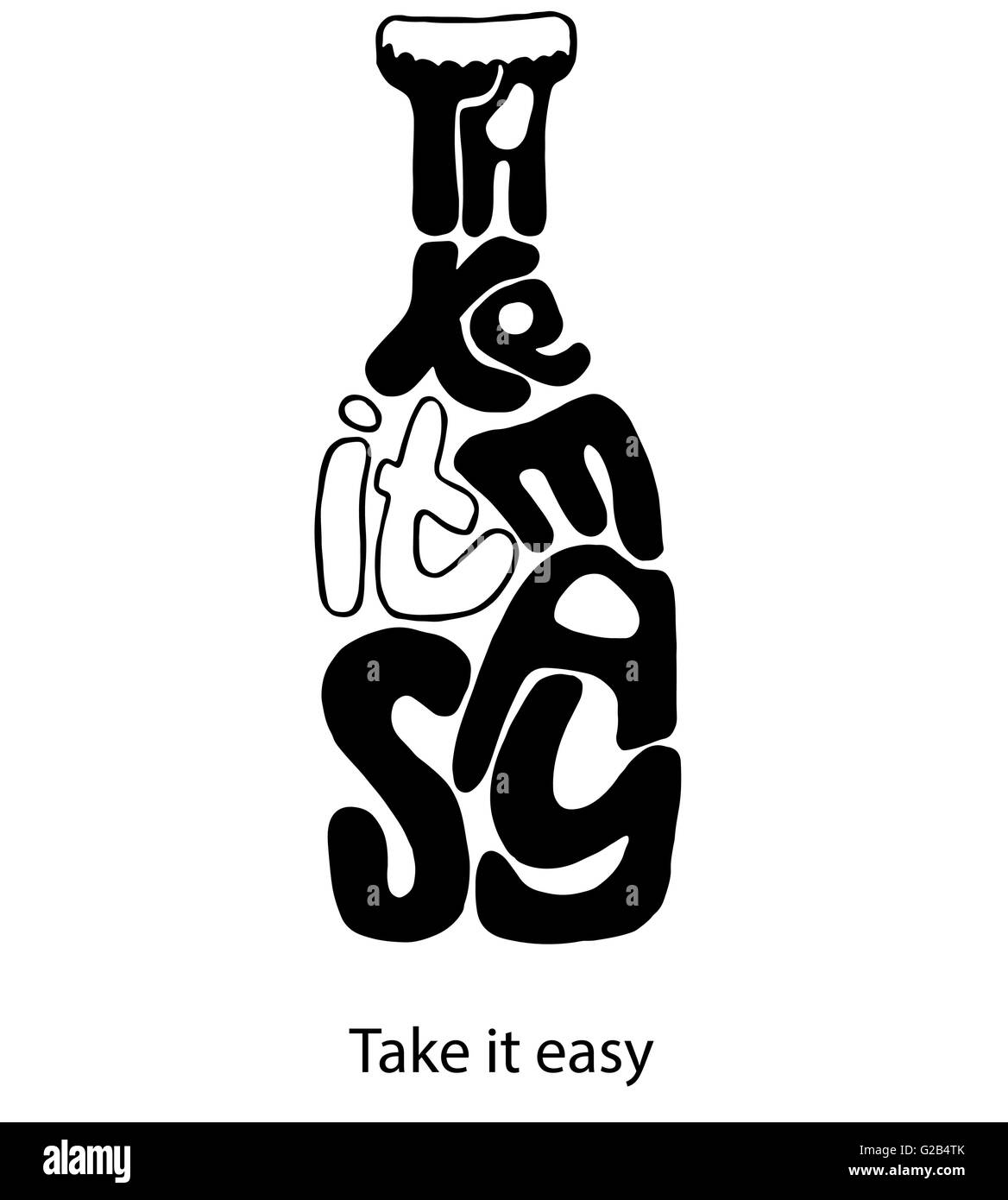 Take it easy. Inspiration illustration. Stock Vector