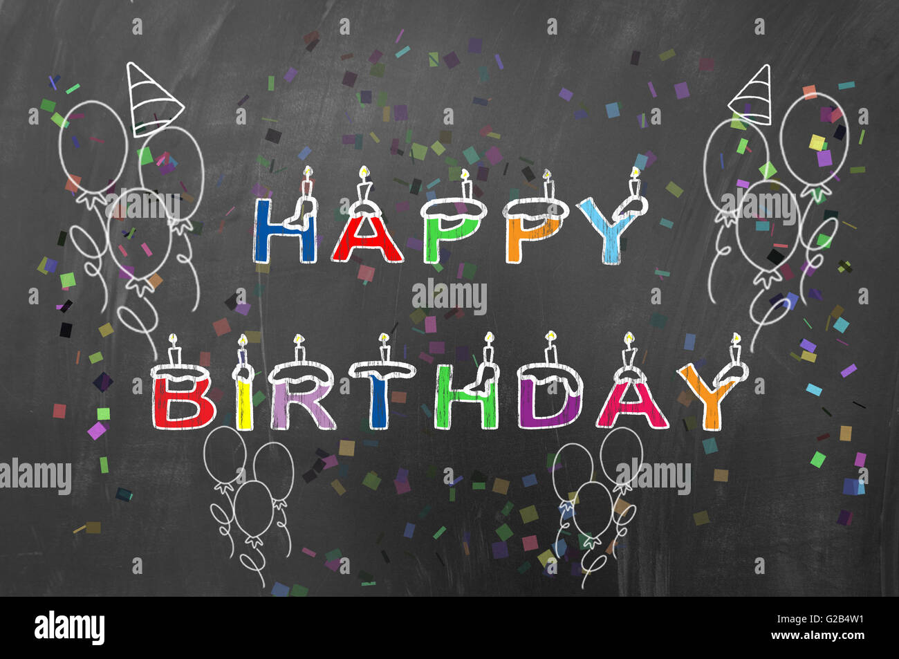 Happy Birthday Concept On Blackboard Or Chalk Board Stock Photo Alamy