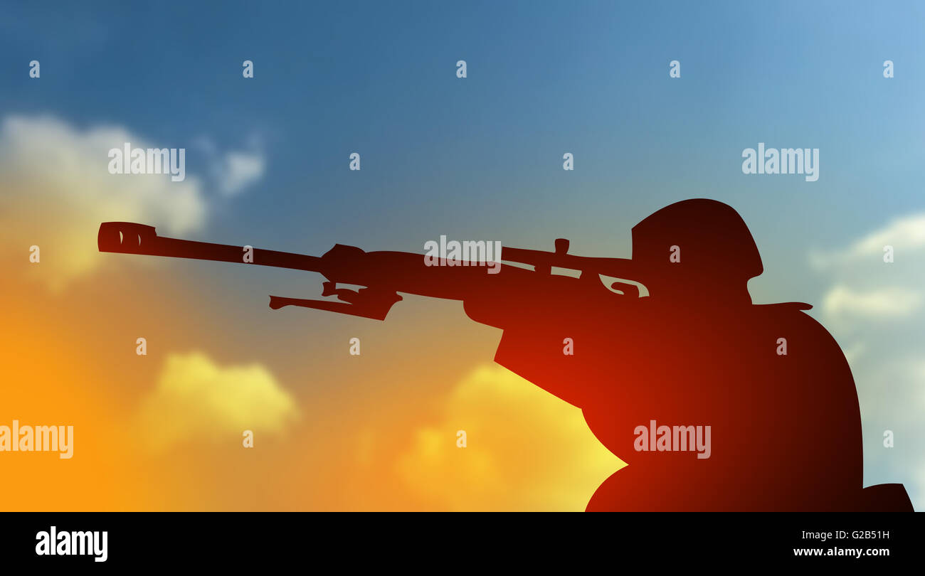 Army soldier silhouette hi-res stock photography and images - Alamy