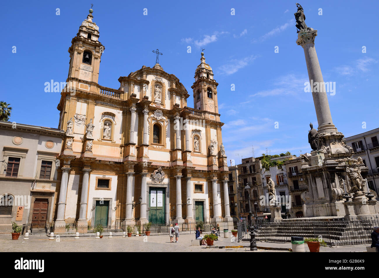 Baroque facade of Chiesa San Domenico (church of Saint Dominic) in ...