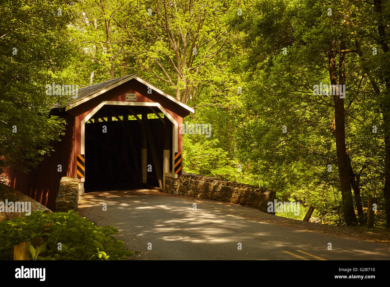 Kurtz's Mill Covered Bridge, Lancaster County Park, Lancaster County, Pennsylvania, USA Stock Photo