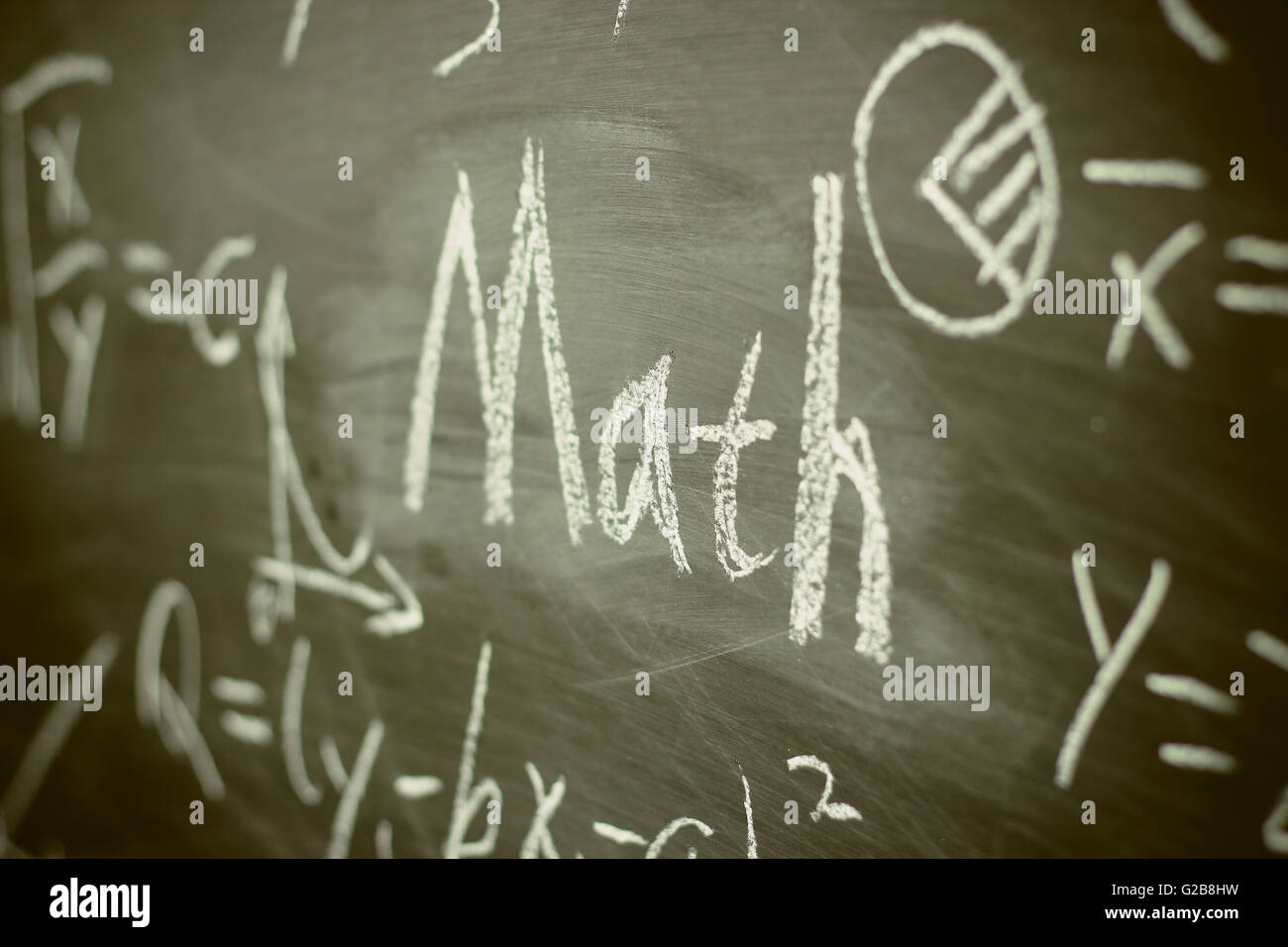 Math text with some maths formulas on chalkboard background Stock Photo ...
