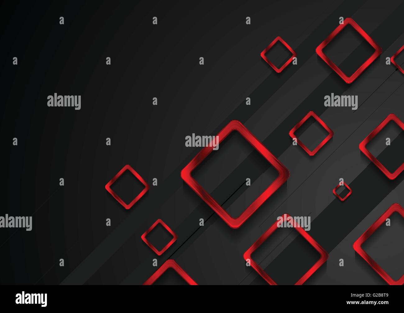 bright red metal squares
